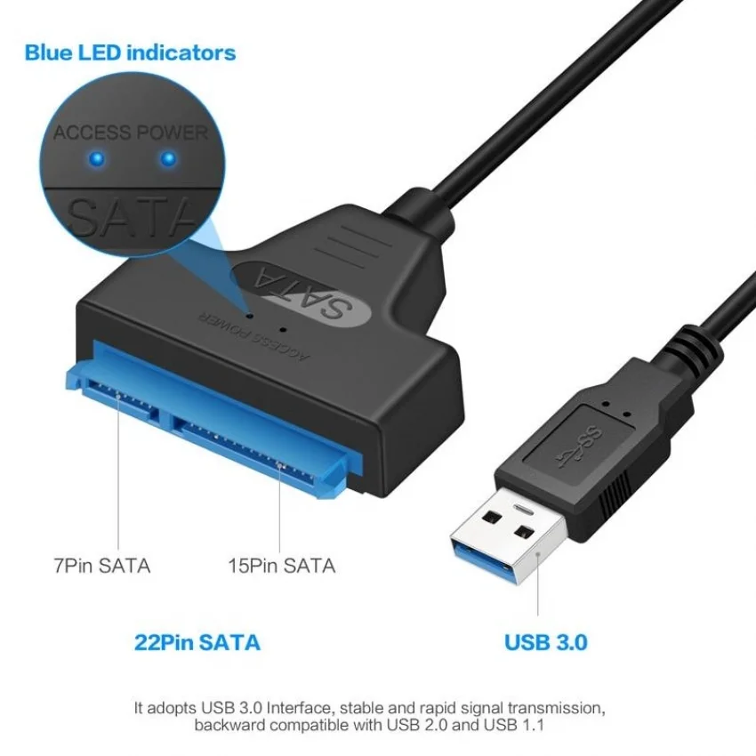 Alfais 4469 Usb 3.0 Yüksek Hızlı 2.5 Inç Sata Ssd Ve Hdd Harddisk Kablosu