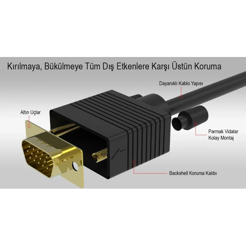 Inca Vga Kablo 5 Metre D-Sub Filtreli | IVGA-50