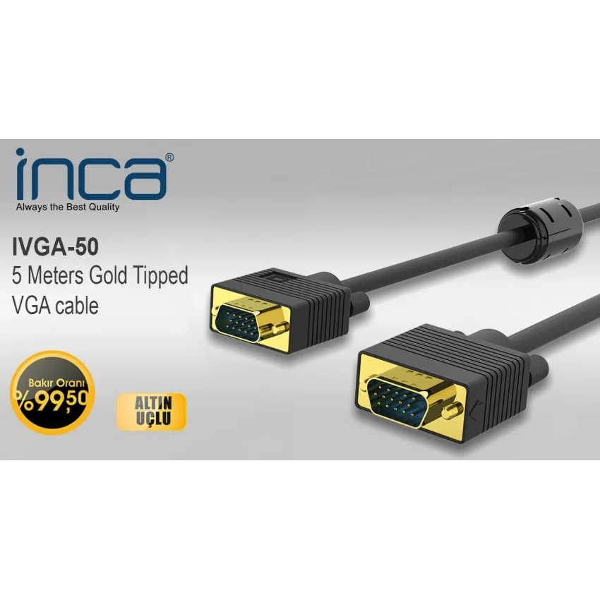 Inca Vga Kablo 5 Metre D-Sub Filtreli | IVGA-50