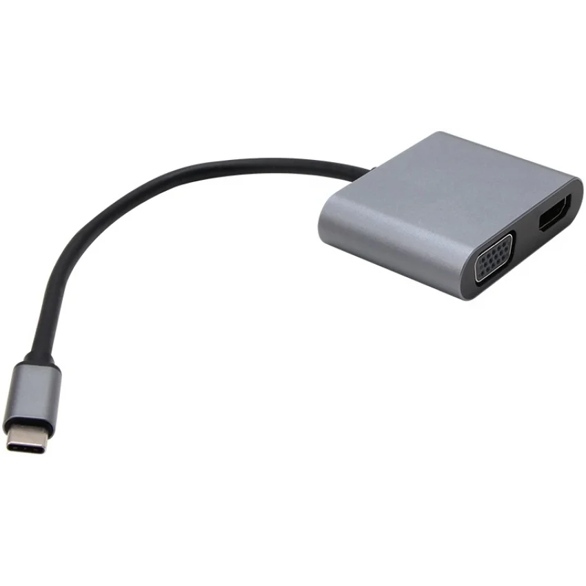 Vcom Type-C Hub 4 in 1 HDMI VGA MST 100W PD Çevirici Adaptör | CU4512