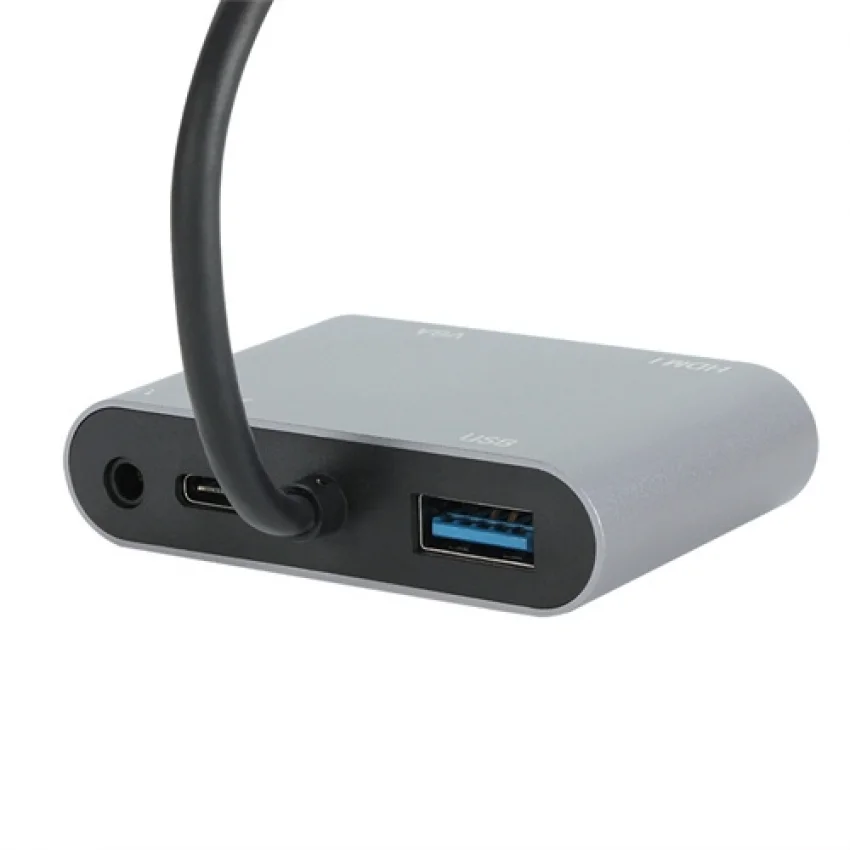 Vcom Type-C Hub 5-in-1 HDMI VGA USB 3.0 100W PD Çevirici Adaptör | CU4511
