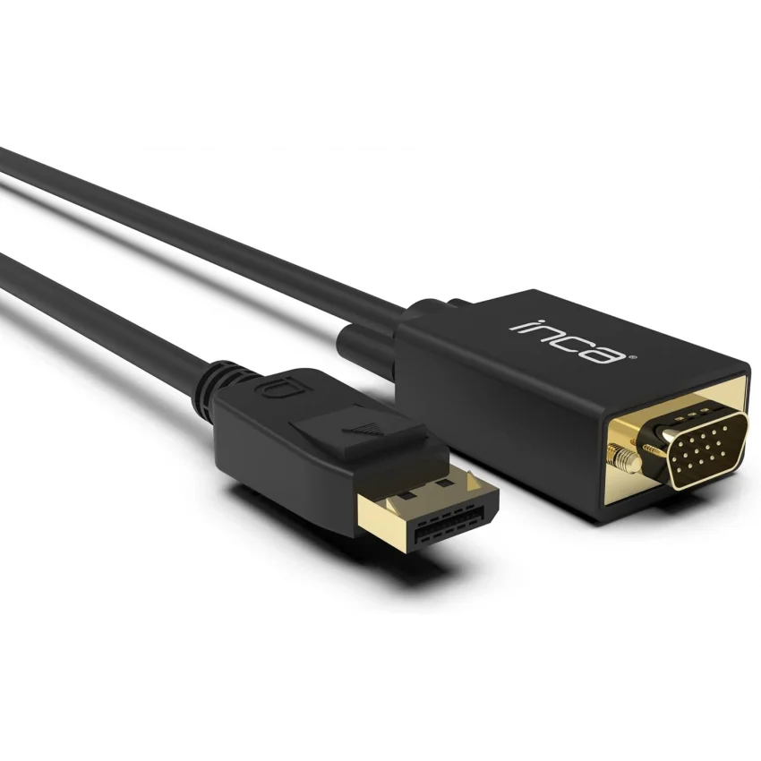 Inca DisplayPort to Vga Kablo 1.8 Metre Altın Uçlu | IDPV-18T