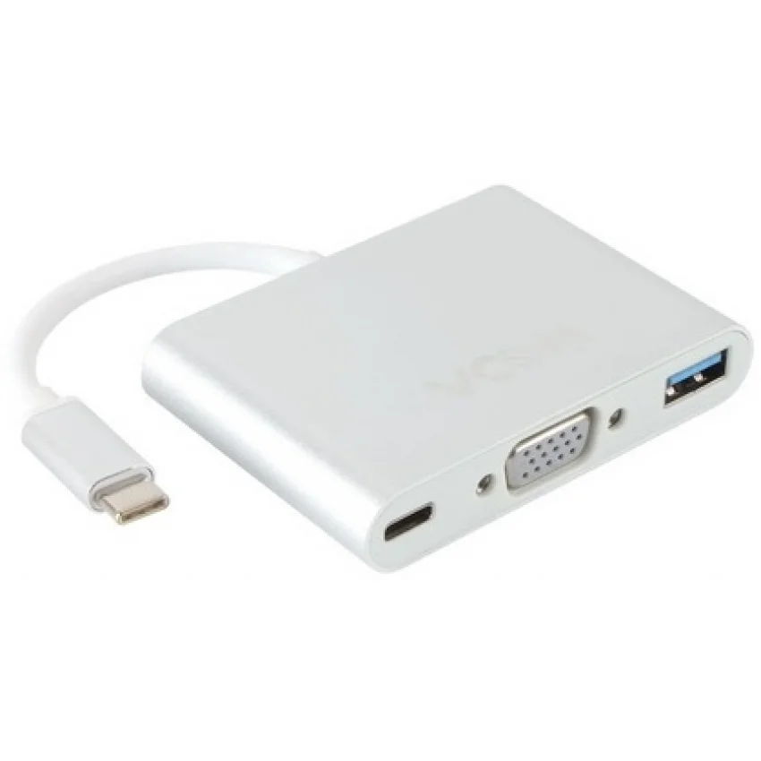 Vcom Type-C Hub 3-in-1 VGA USB 3.0 60W PD Çevirici | CU426M