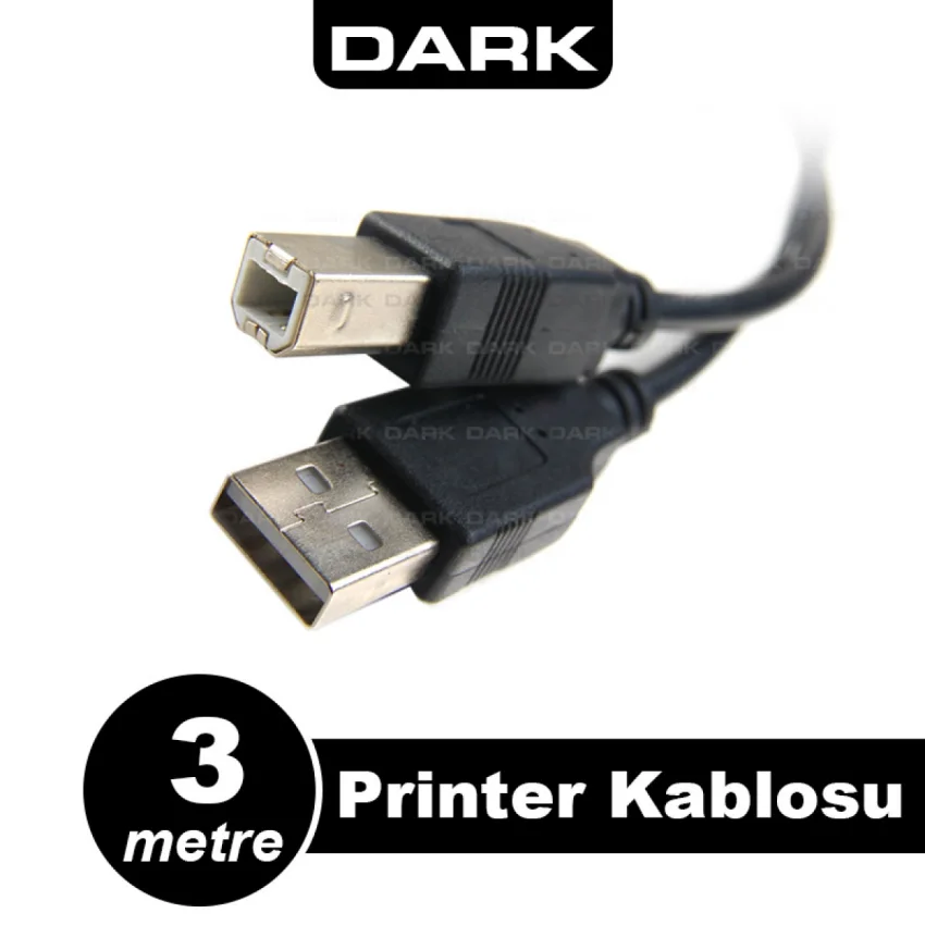 Dark Filtreli Printer Yazıcı Kablosu 3 Metre USB 2.0 | DK-CB-USB2PRNL300