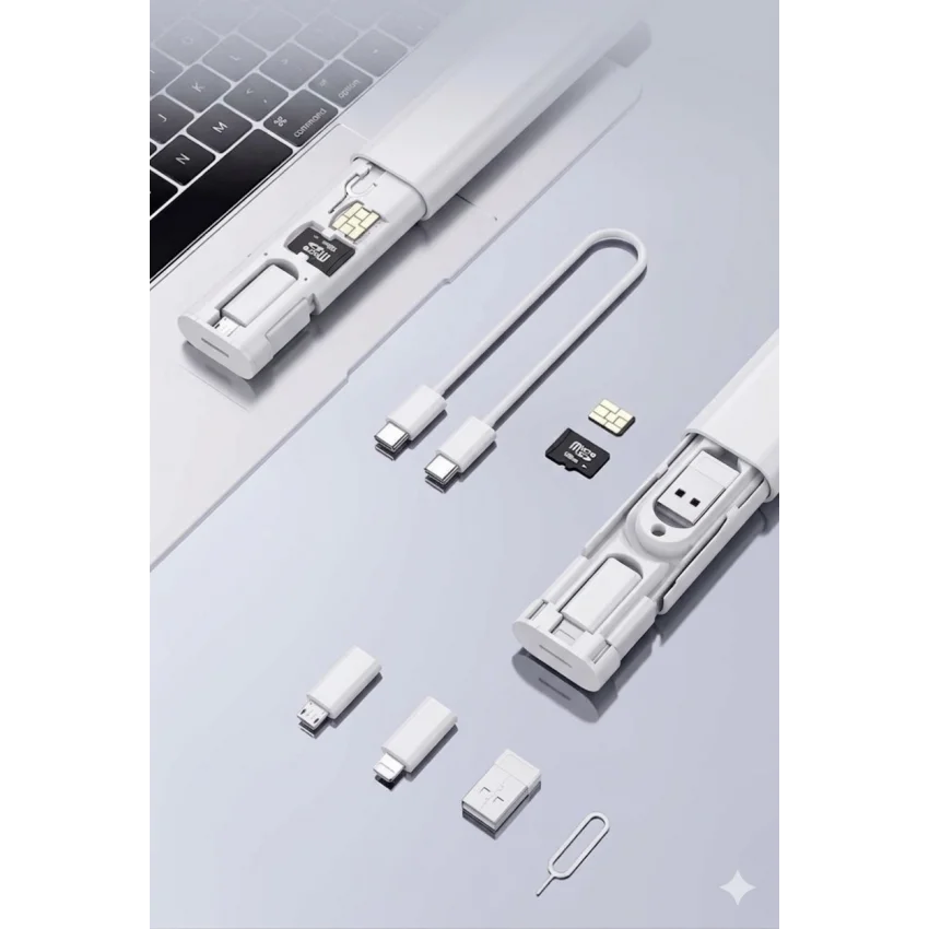 Enkado Seyahat ve Şarj Kiti Seti 5in1 Beyaz | EKD-SK11