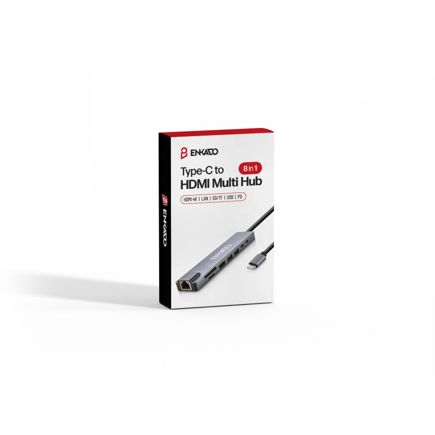 Enkado 8in1 Type-C Multi Hub 4K HDMI + Ethernet | EKD-TP42
