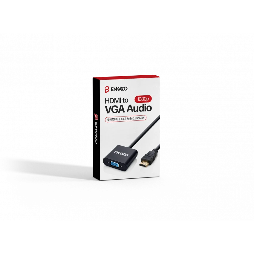Enkado HDMI to VGA 1080P Ses Destekli Adaptör | EKD-HV10