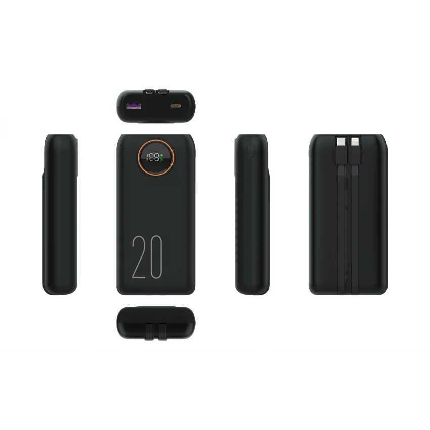 Snapron 20000 mAh 22.5W Dahili Kablolu Powerbank | SNP-3013