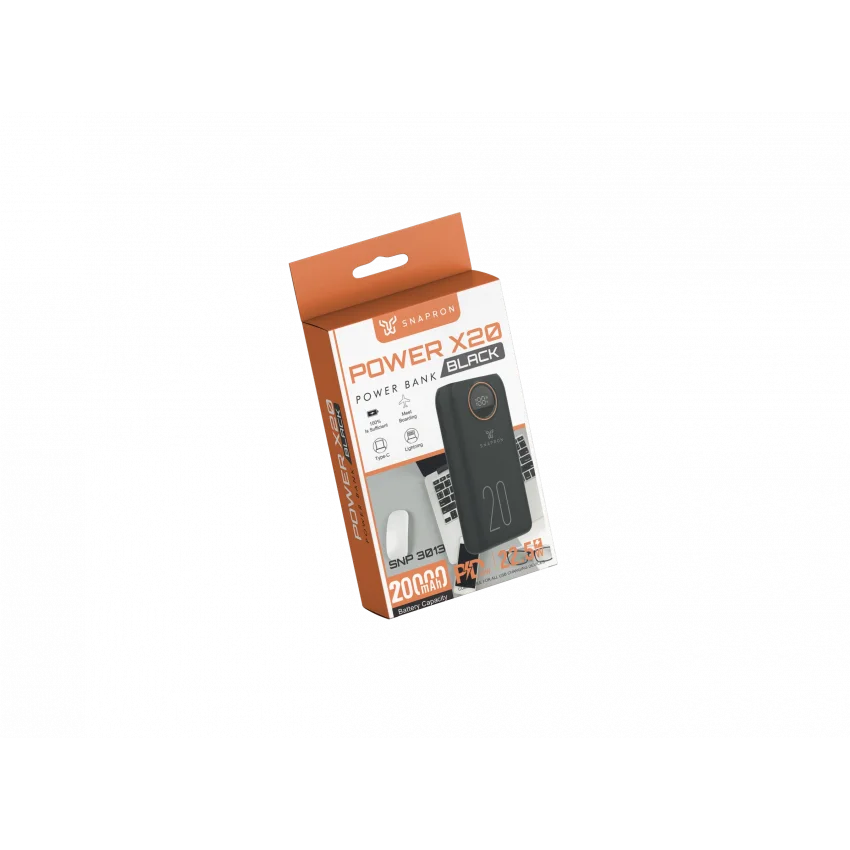 Snapron 20000 mAh 22.5W Dahili Kablolu Powerbank | SNP-3013