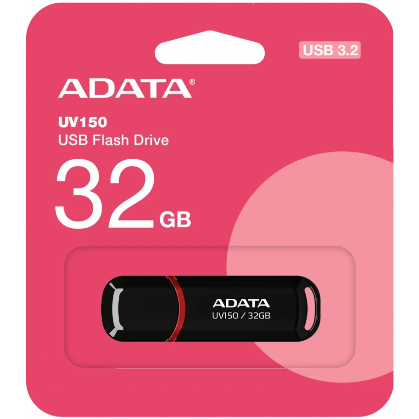 ADATA Flash Bellek 32GB USB 3.2 Gen1 Siyah | UV150-32GB