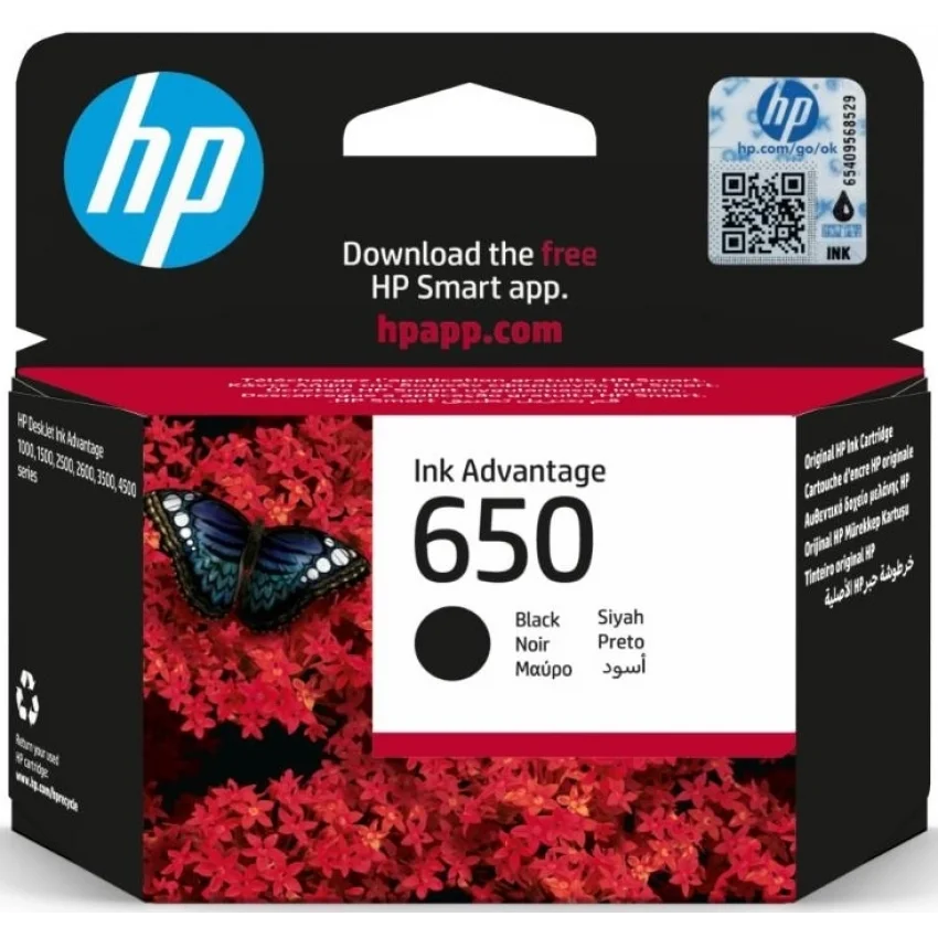 HP 650 Siyah Orijinal Mürekkep Kartuşu | CZ101AE
