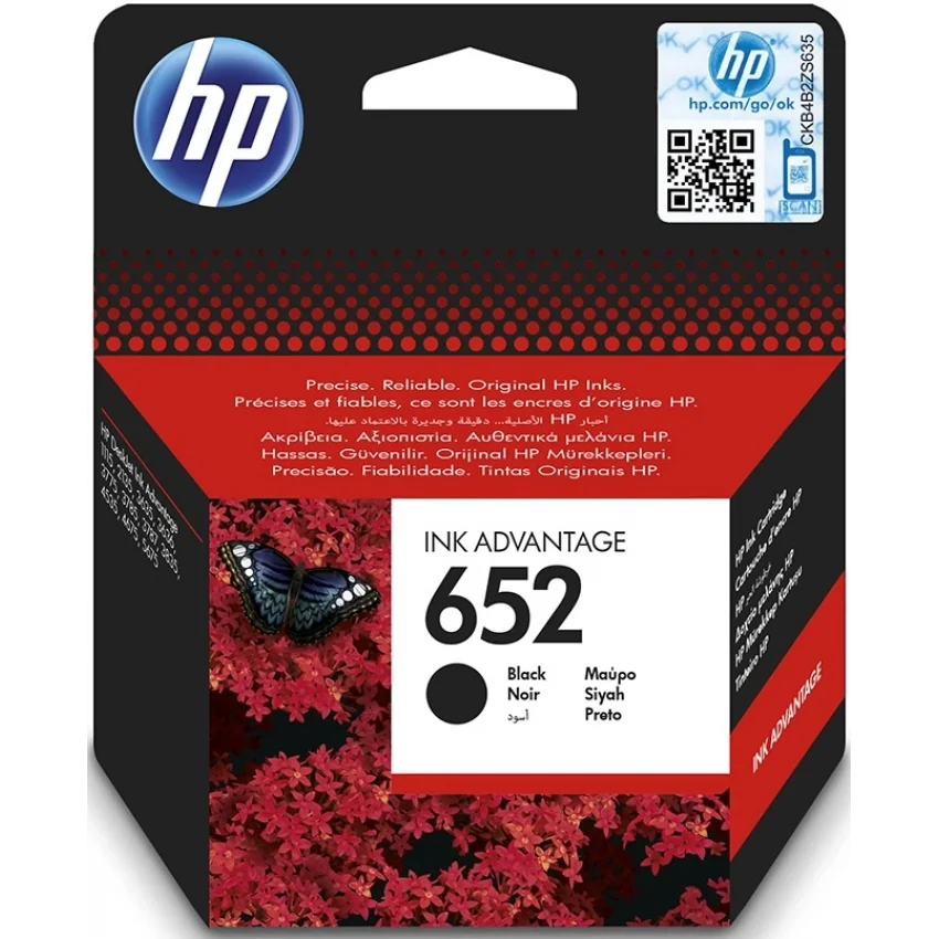 HP 652 Siyah Orijinal Mürekkep Kartuşu | F6V25AE