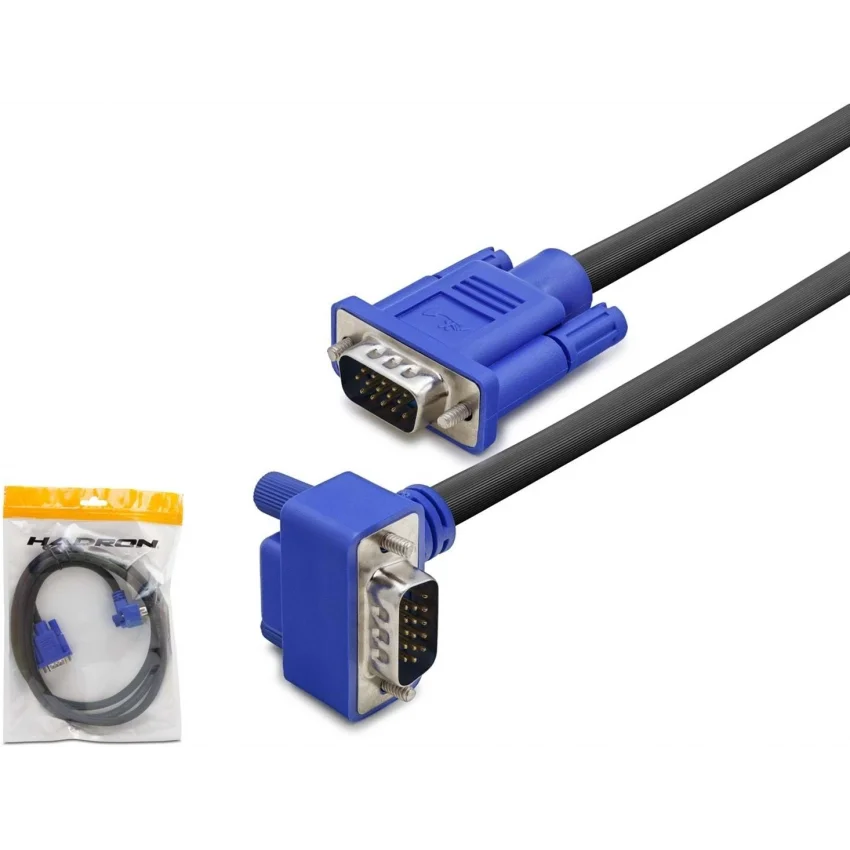 Hadron VGA Kablo 1.5 Metre L Tip 90 Derece Filtreli | HN4485