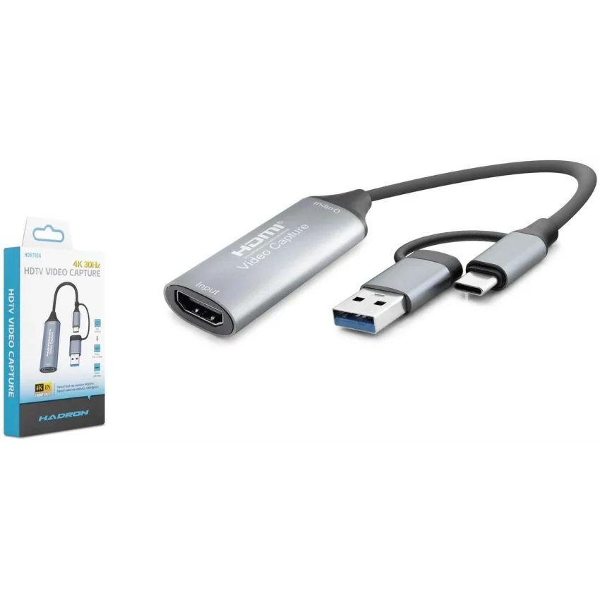 Hadron HDMI Video Capture Kartı 4K 30Hz Type-C + USB 3.0 | HDX7856