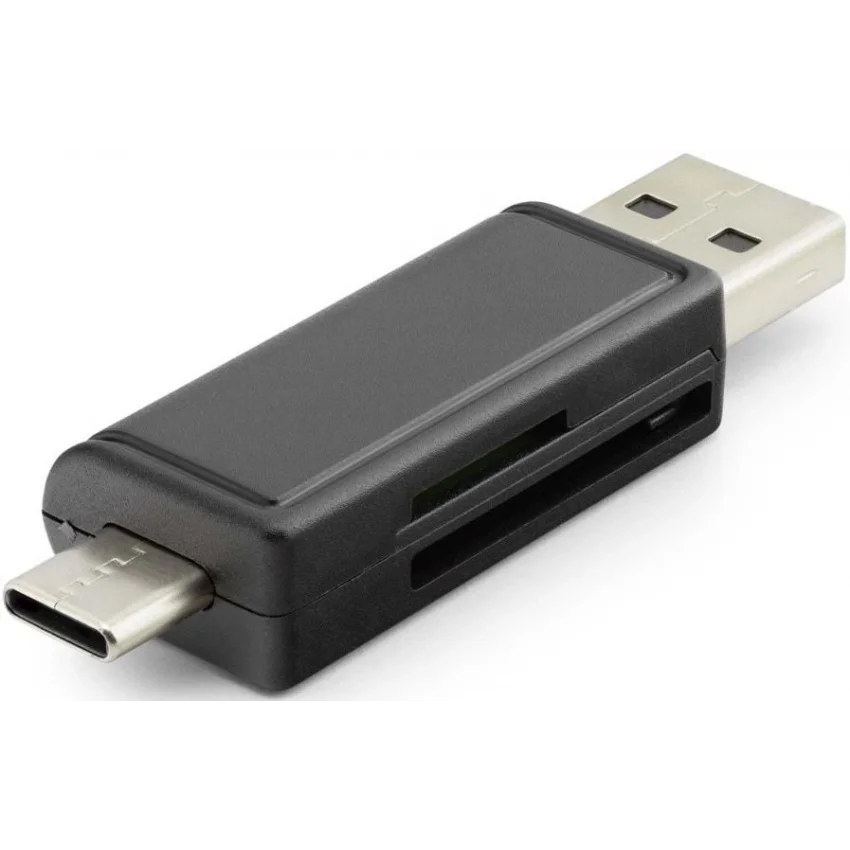 Hadron SD/MicroSD Kart Okuyucu USB & Type-C Siyah | HDX7026