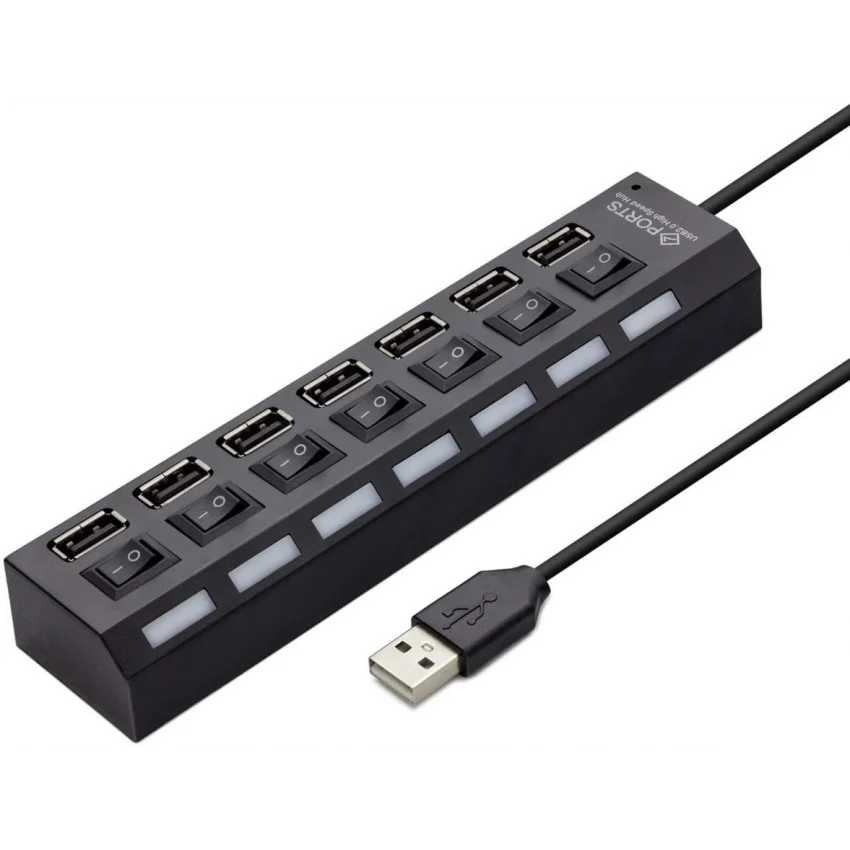 Hadron USB Hub 7 Port Anahtarlı USB 2.0 Çoğaltıcı | HDX7001