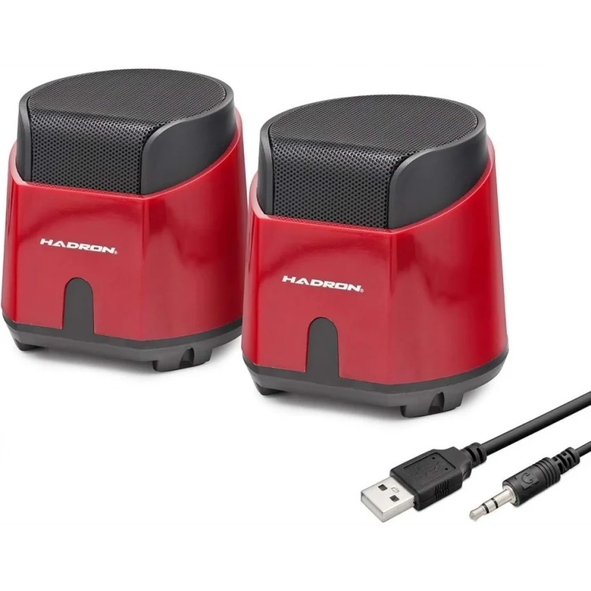 Hadron Masaüstü Hoparlör 1+1 USB 3.5mm Kırmızı | HD6024R