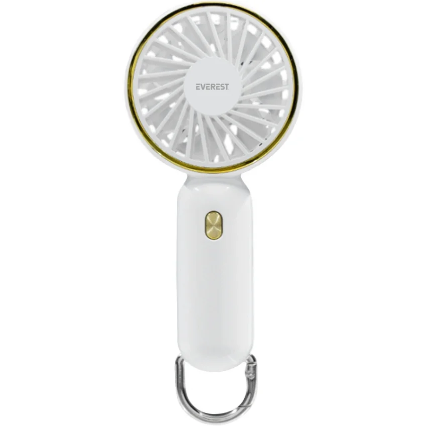 Everest Taşınabilir USB El Fanı 3 Kademeli 900mAh Beyaz | EFN11