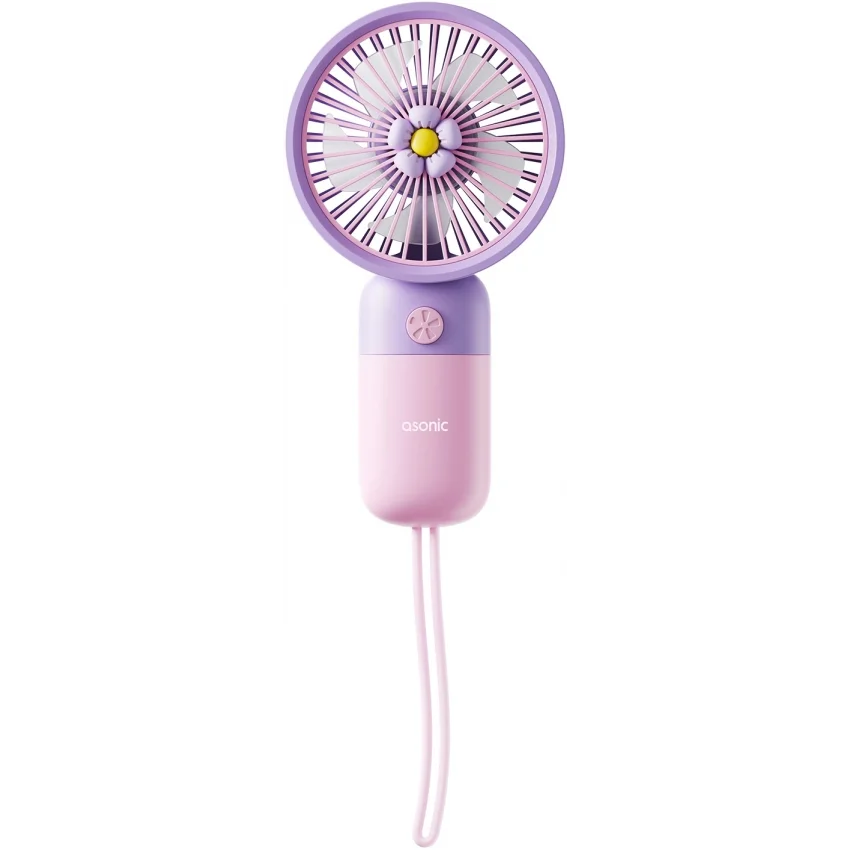 Asonic Taşınabilir USB El Fanı Mor 250mAh Jack Girişli | AFN24