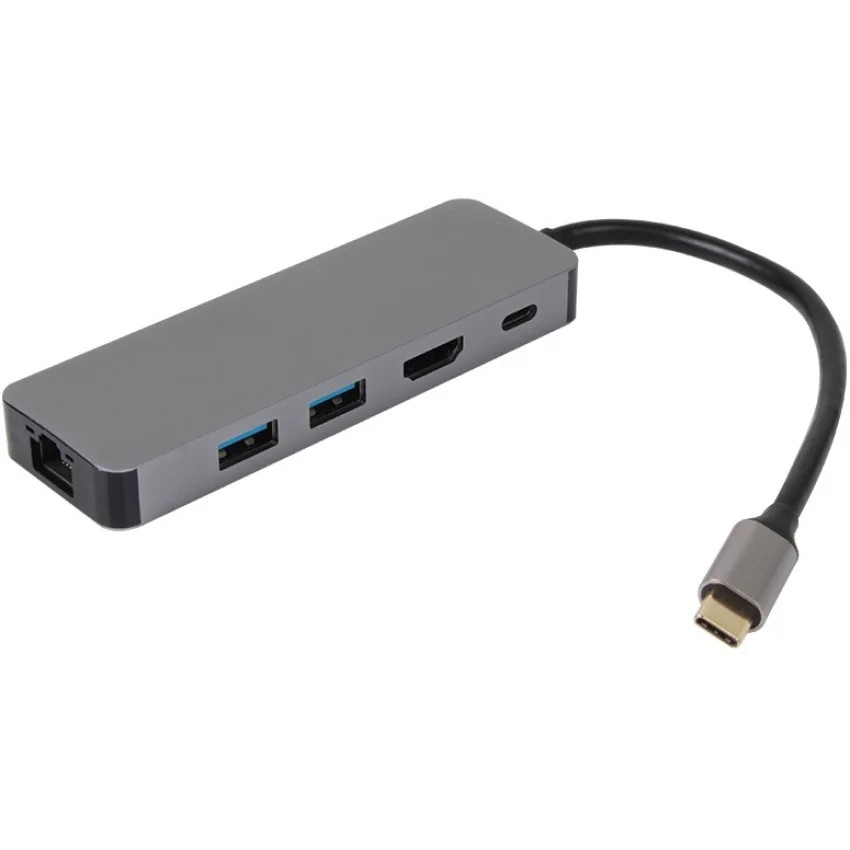 VCOM Type-C Hub Çoklayıcı 5 in 1 HDMI 4K RJ45 PD 100W | CU4592