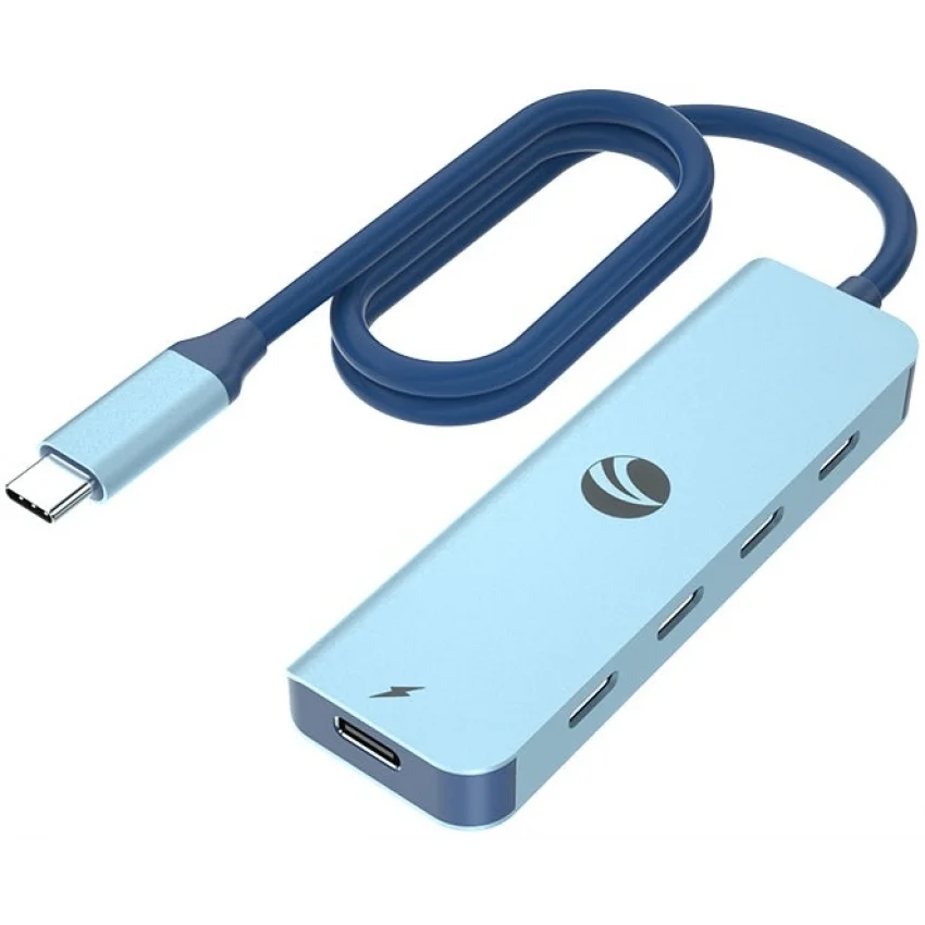 VCOM 5 in 1 Type-C Hub Çoklayıcı Mavi 4 Port 10Gbps PD 100W | CUE11S