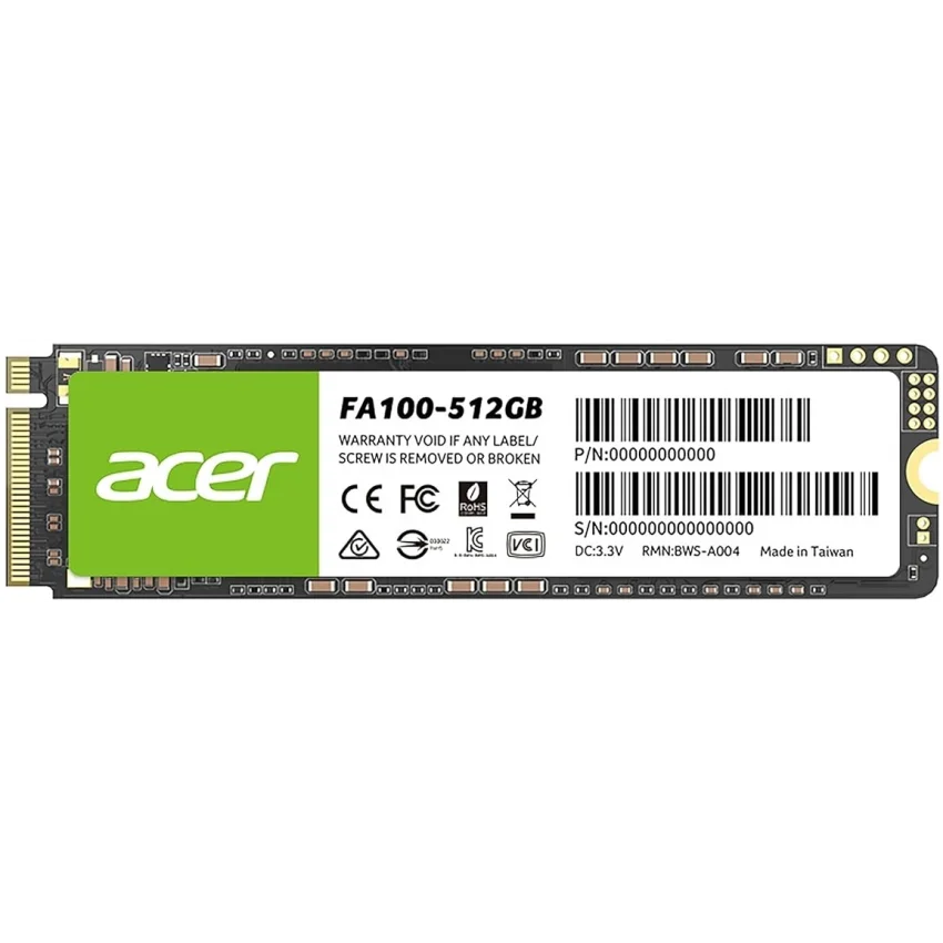 Acer 512GB NVMe M.2 SSD Disk 3200-2200MB/s Gen3 x4 | FA100