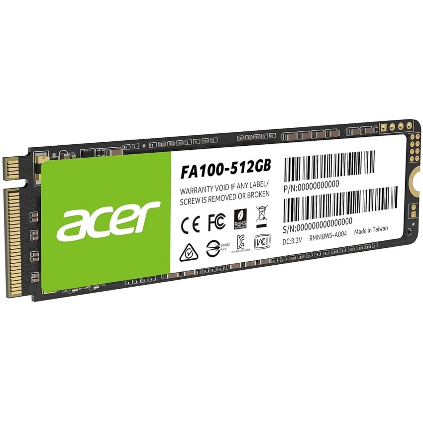 Acer 512GB NVMe M.2 SSD Disk 3200-2200MB/s Gen3 x4 | FA100