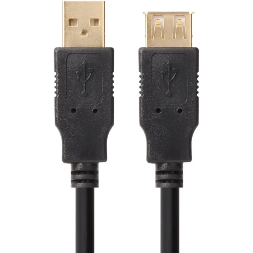 VCOM USB 2.0 Uzatma Kablosu 1.8m Nikel Kaplama Siyah | CU202-B-1.8