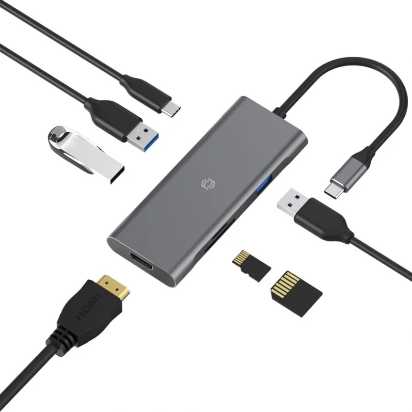 Frisby Type-C Hub HDMI 3xUSB 3.0 SD/TF 100W PD | FA-7712TC