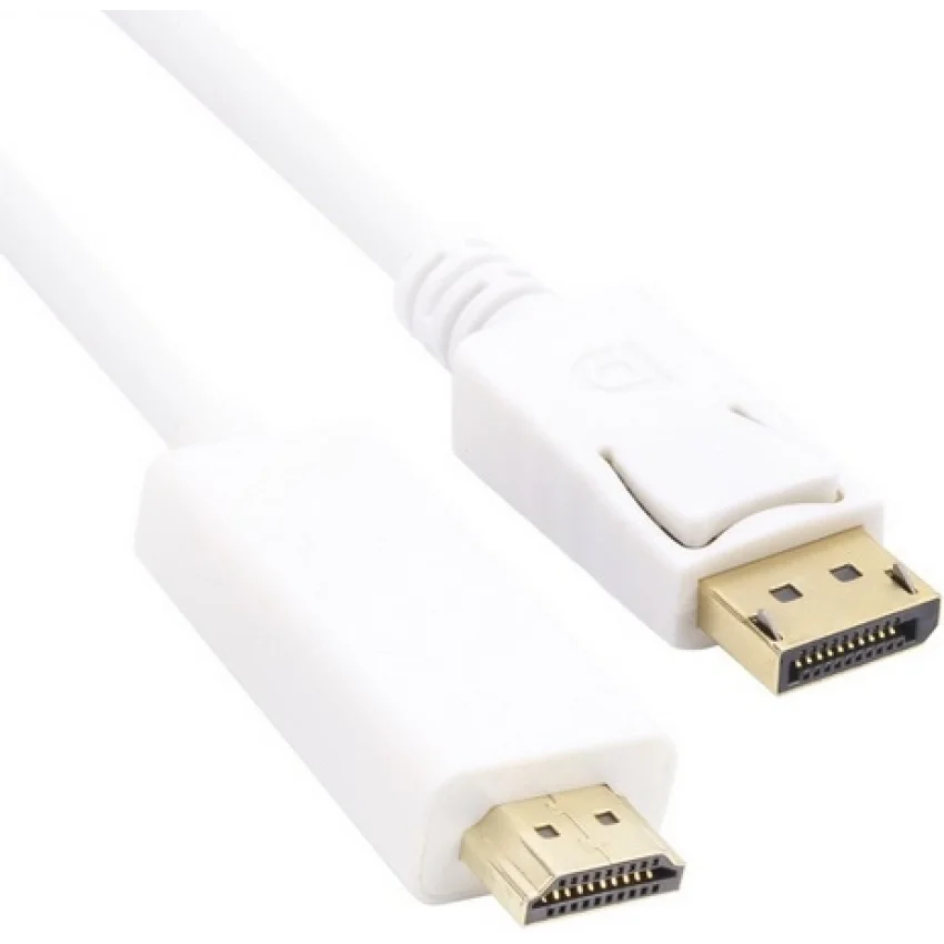 VCOM DisplayPort to HDMI Kablo 4K 60Hz 1.8mt Beyaz | CG605L-1.8