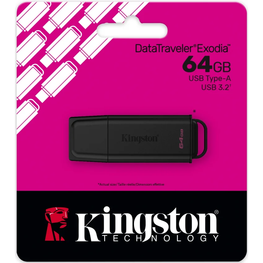 Kingston 64GB USB 3.2 Gen 1 Flash USB Bellek Siyah | DTXG2/64GB