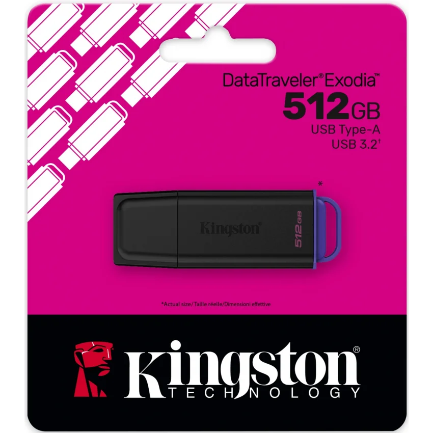 Kingston 512GB USB 3.2 Gen 1 Flash USB Bellek Siyah | DTXG2/512GB