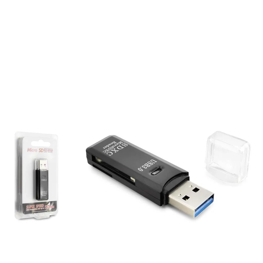 Hadron USB 3.0 Kart Okuyucu SD MicroSD 5 Gbps Hızlı Siyah | HDX7030