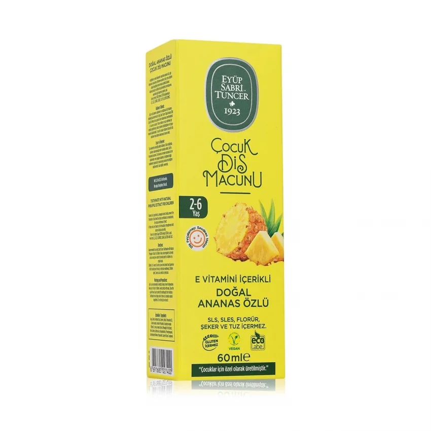 Eyüp Sabri Tuncer Doğal Ananas Özlü 2-6 Yaş Çocuk Diş Macunu 60 ml