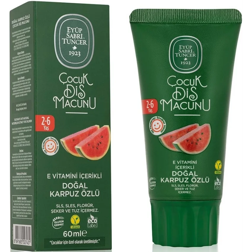 Eyüp Sabri Tuncer Doğal Karpuz Özlü 2-6 Yaş Çocuk Diş Macunu 60 ml