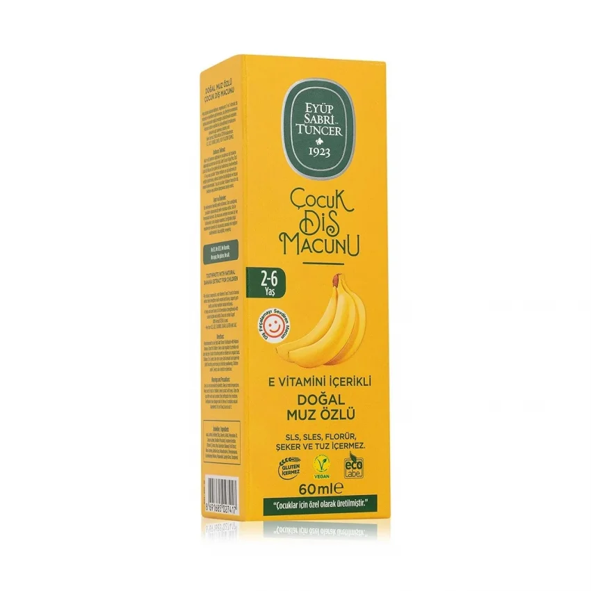 Eyüp Sabri Tuncer Doğal Muz Özlü 2-6 Yaş Çocuk Diş Macunu 60 ml