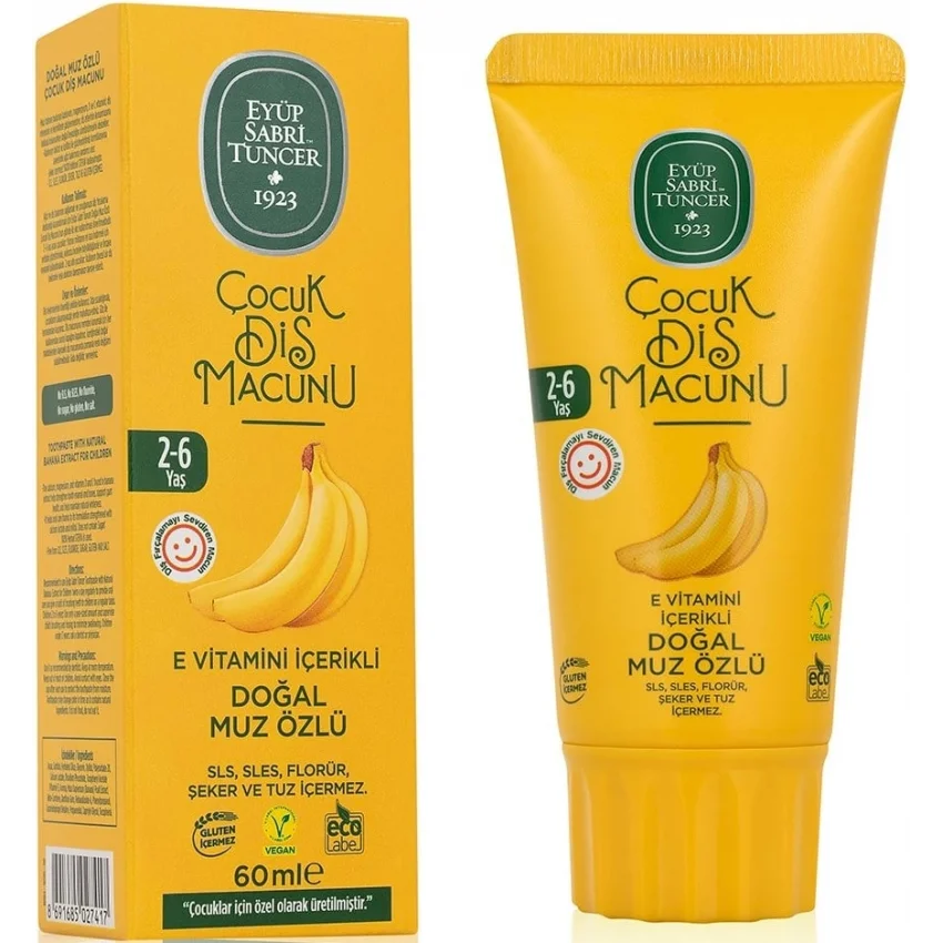 Eyüp Sabri Tuncer Doğal Muz Özlü 2-6 Yaş Çocuk Diş Macunu 60 ml