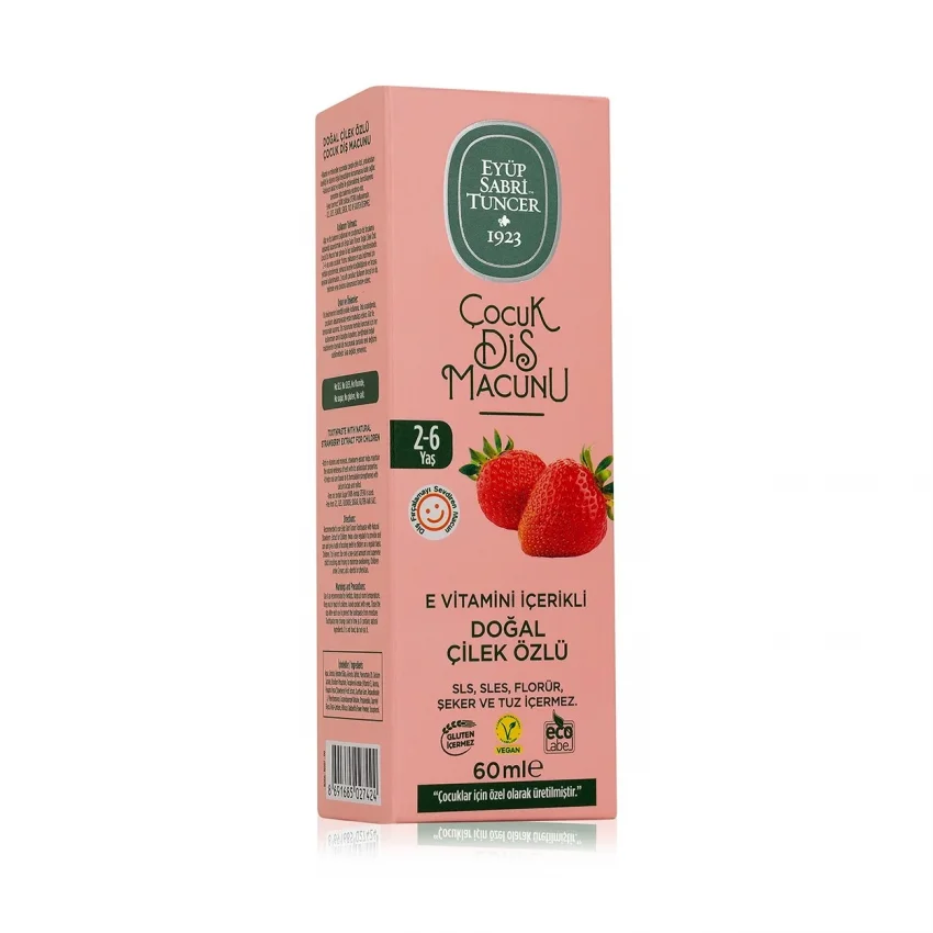 Eyüp Sabri Tuncer Doğal Çilek Özlü 2-6 Yaş Çocuk Diş Macunu 60 ml