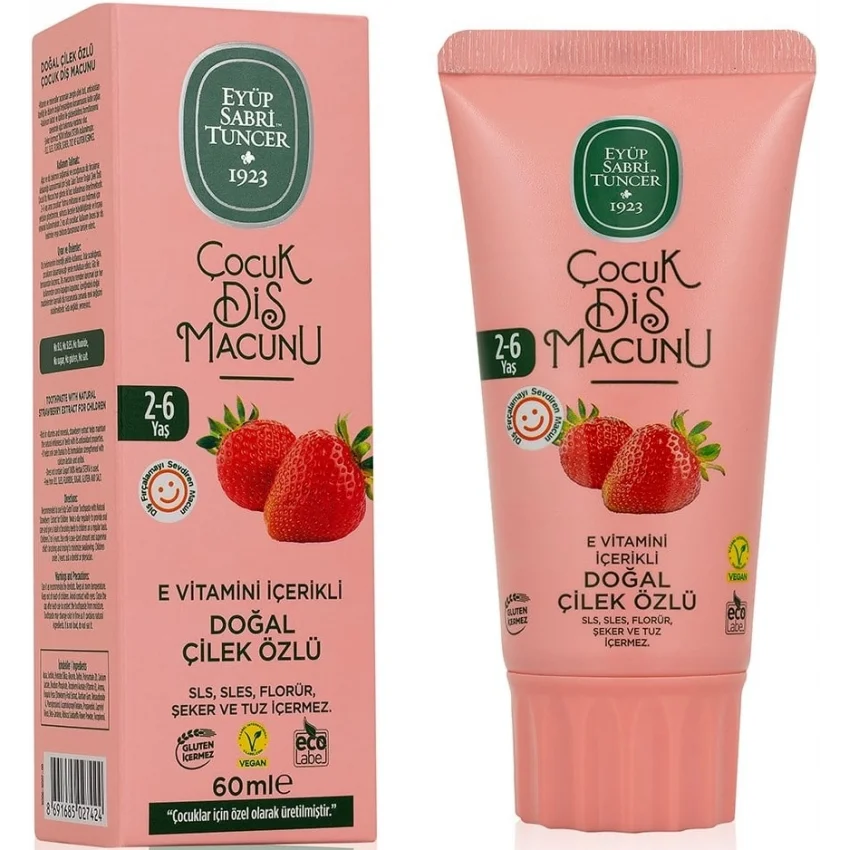 Eyüp Sabri Tuncer Doğal Çilek Özlü 2-6 Yaş Çocuk Diş Macunu 60 ml
