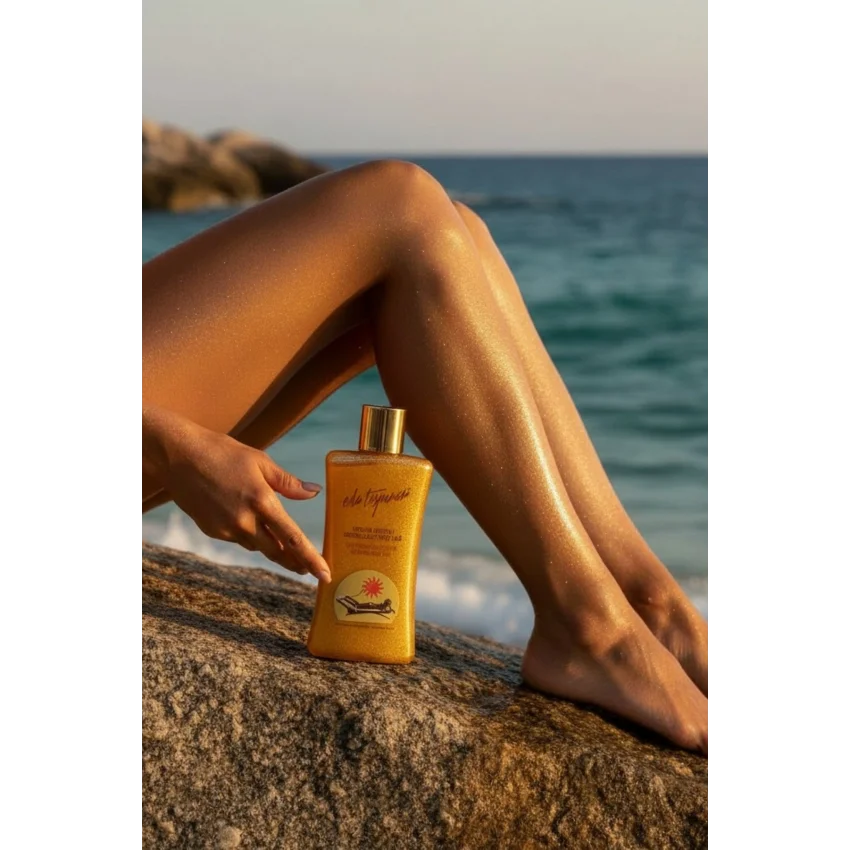 Eda Taşpınar Işıltılı Simli Bronzlaştırıcı Güneş Yağı SPF 0 200 ml