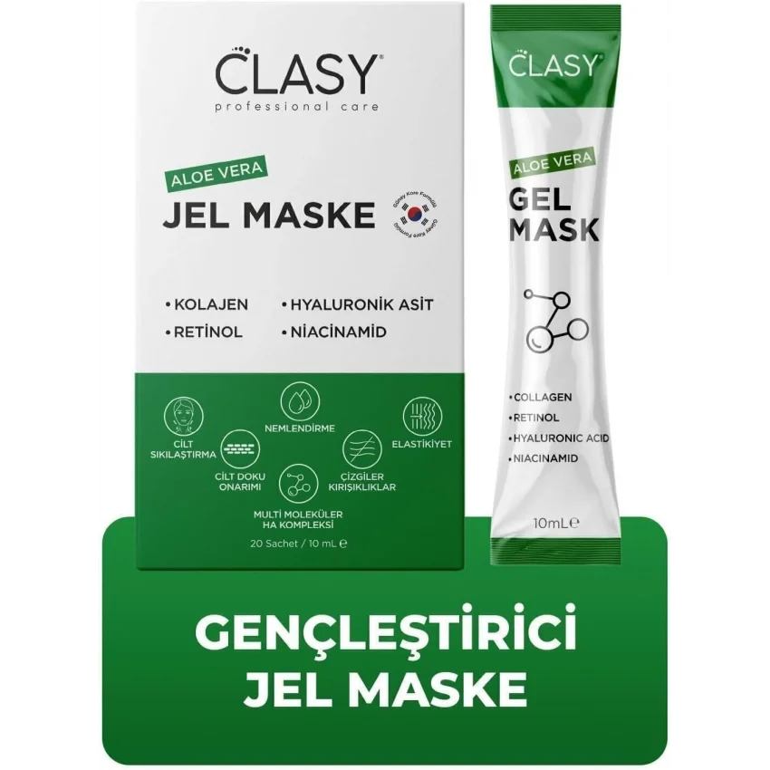 Clasy Care Aloevera Gel Mask - Gençleştirici Jel Maske 20li