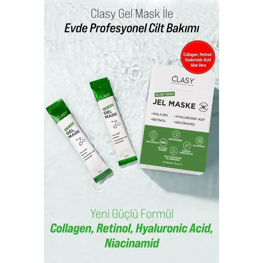 Clasy Care Aloevera Gel Mask - Gençleştirici Jel Maske 20li