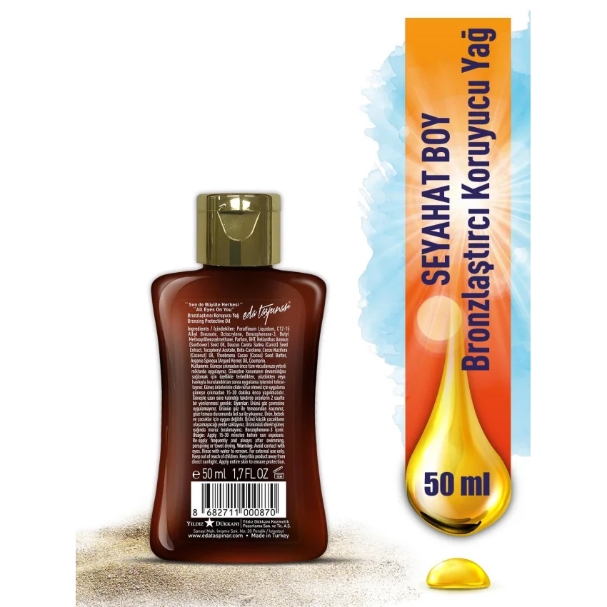 Eda Taşpınar Yoğun Bronzlaştırıcı Yağ SPF 0 Seyahat Boy - 50 ml