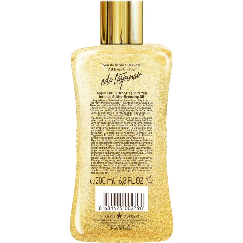 Eda Taşpınar Yoğun Işıltılı Simli Bronzlaştırıcı Yağ SPF 0 - 200 ml