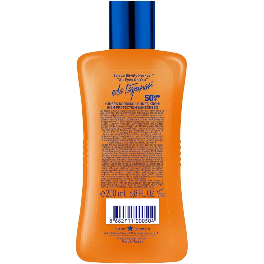 Eda Taşpınar Yüksek Korumalı Güneş Kremi SPF 50+ - 200 ml