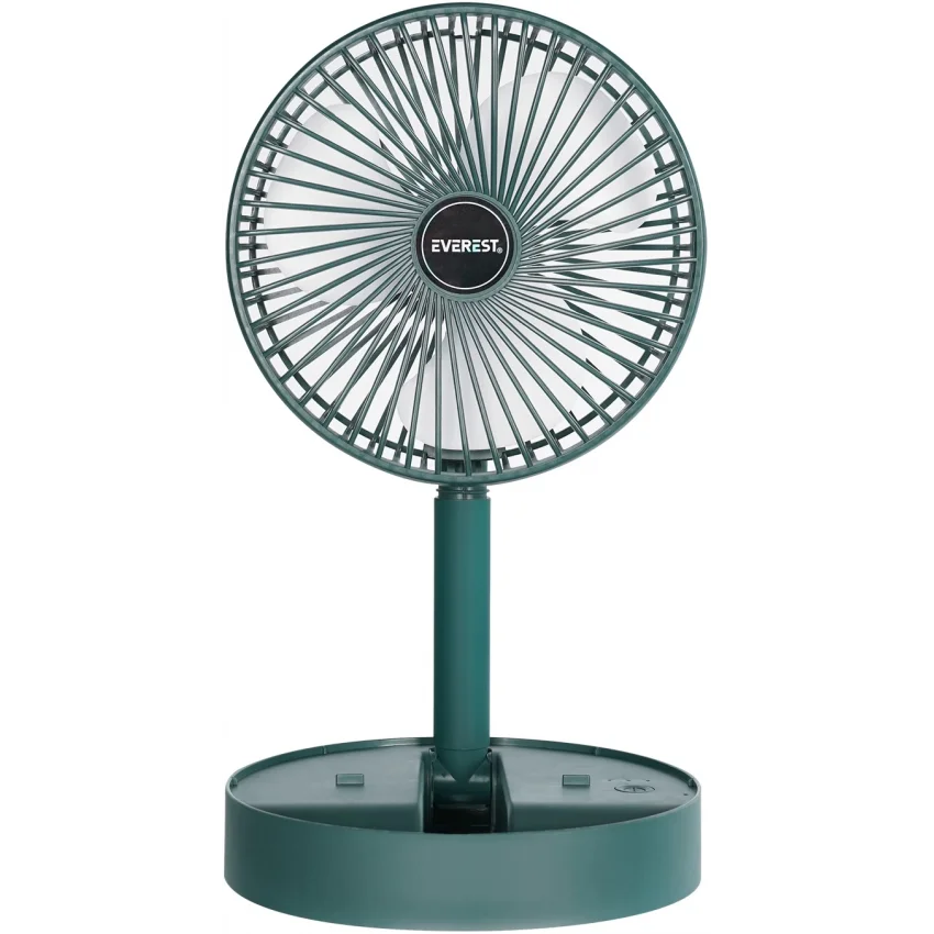 Everest Masaüstü Usb Fan Vantilatör, Şarj Edilebilir 800 mah, Yeşil EFN-605