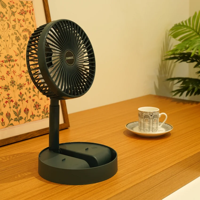 Everest Masaüstü Usb Fan Vantilatör, Şarj Edilebilir 800 mah, Yeşil EFN-605