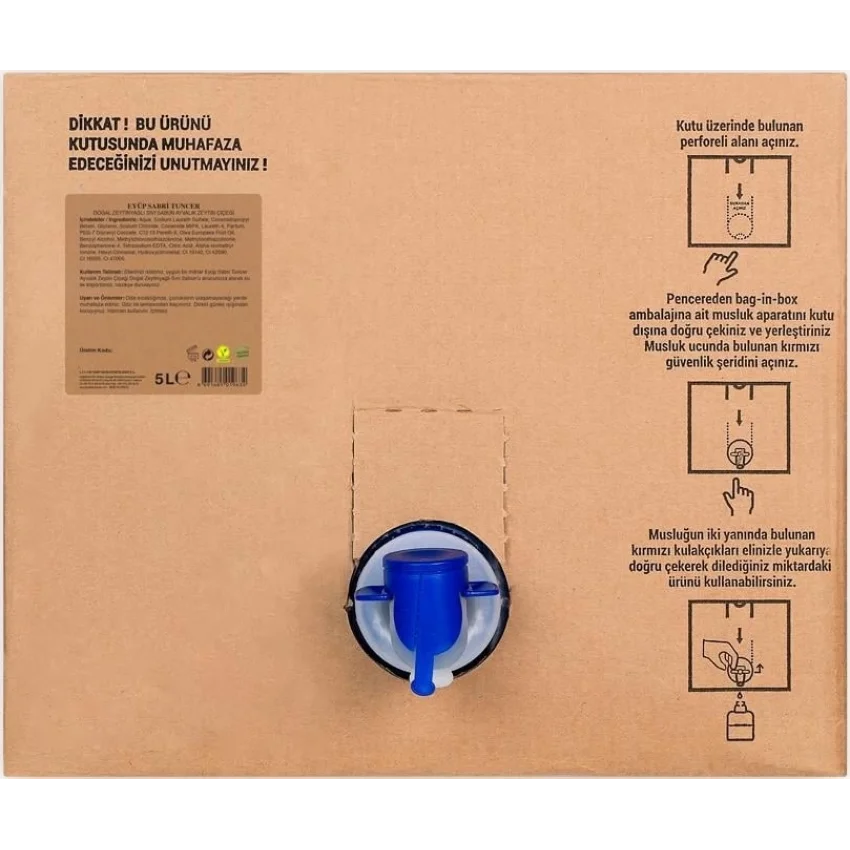 Eyüp Sabri Tuncer Ayvalık Zeytin Çiçeği Doğal Zeytinyağlı Sıvı Sabun, Bag In Box, 5 lt