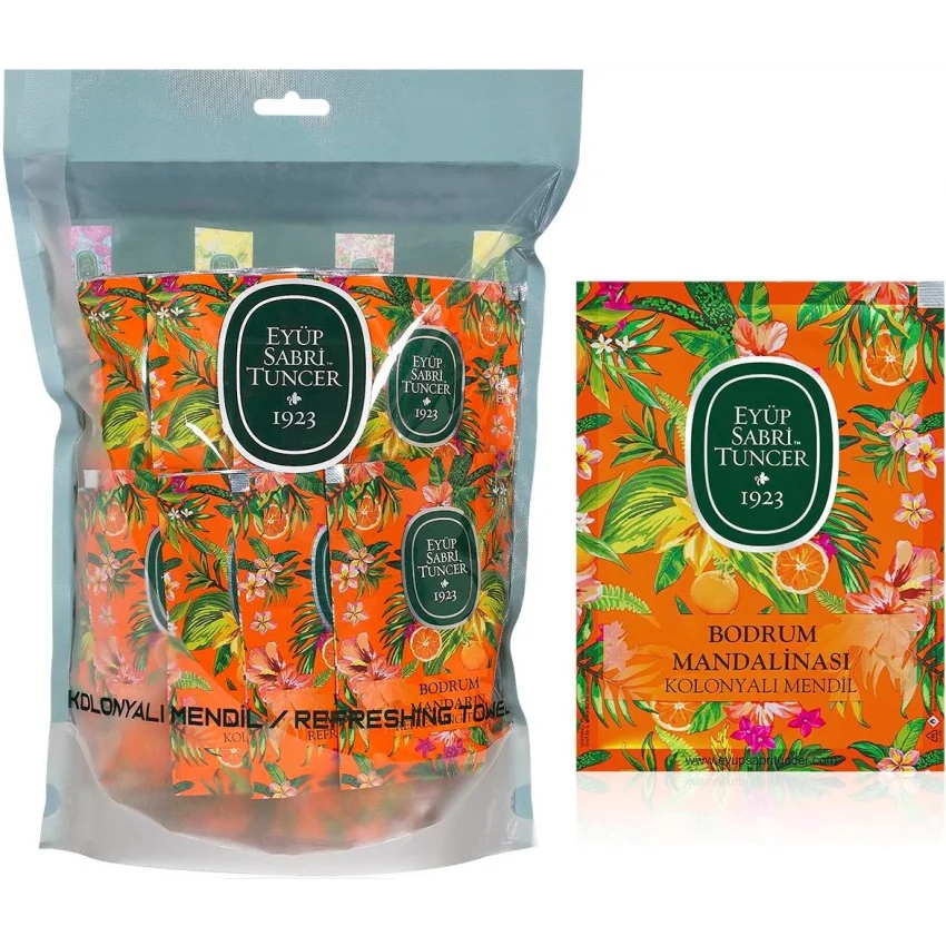 Eyüp Sabri Tuncer Bodrum Mandalinası Kolonyalı Islak Mendil, Büyük Boy, 50li
