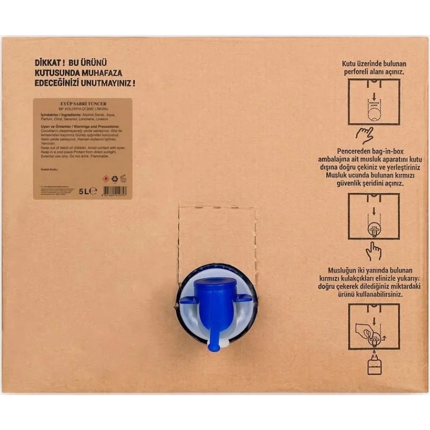 Eyüp Sabri Tuncer Çeşme Limonu Kolonyası, Bag in Box, 5 lt